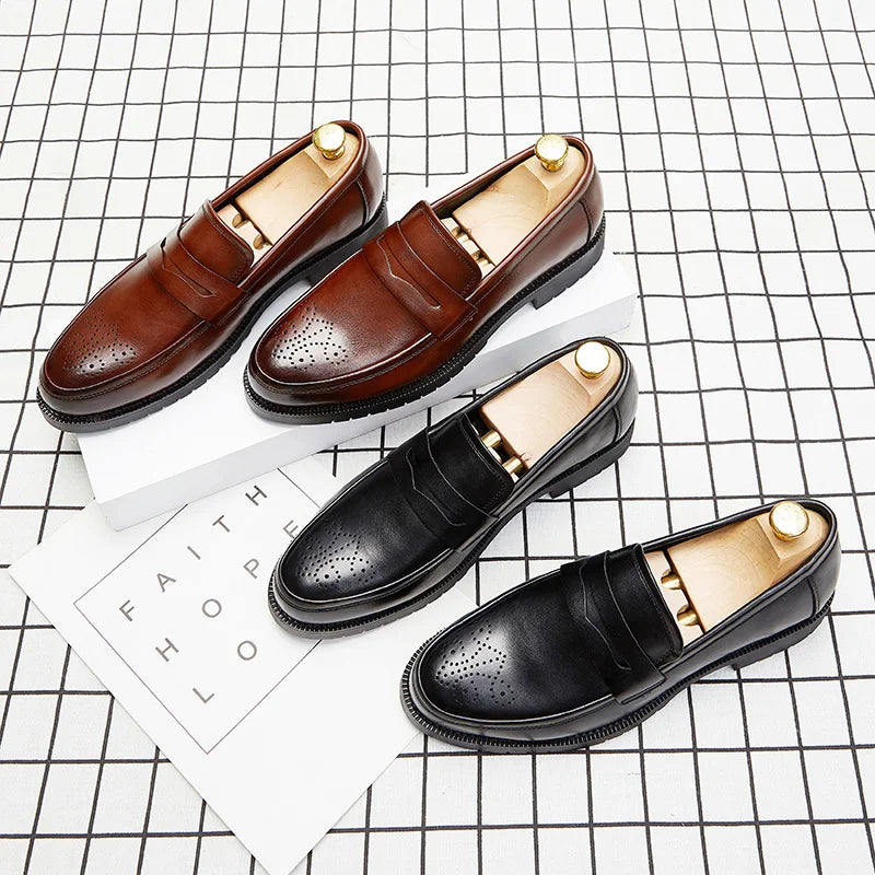 Dropshipping Products 2025 Outdoor Walking Breathable Customize Genuine Leather Tenis Shoes Big Size Men's Casual Dress Shoes-meg BEST buys