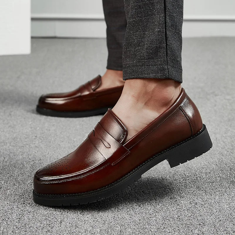 Dropshipping Products 2025 Outdoor Walking Breathable Customize Genuine Leather Tenis Shoes Big Size Men's Casual Dress Shoes-meg BEST buys