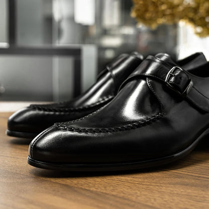 2025 Fashion Monk Shoes RTS Hot Sale Breathable Genuine Leather Men's Dress Shoes-meg BEST buys