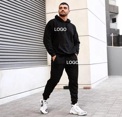 Wholesale Winter Custom logo Jogging Suits Plain Solid Color Hoodie Men Sweatersuit Tracksuit-meg BEST buys