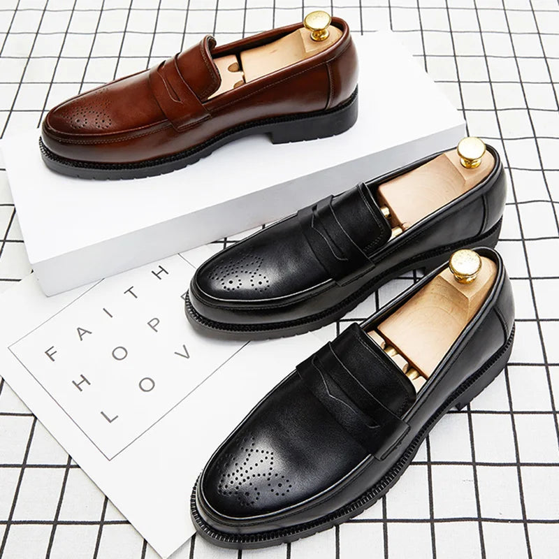 Dropshipping Products 2025 Outdoor Walking Breathable Customize Genuine Leather Tenis Shoes Big Size Men's Casual Dress Shoes-meg BEST buys