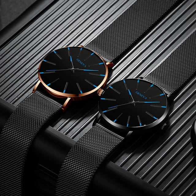 2021 Minimalist Men's Fashion Ultra Thin Watches Simple Men Business Stainless Steel Mesh Belt Quartz Watch relogio (KWT2236)-meg BEST buys