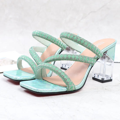 6416-14 Women Summer Casual Strappy Transparent High Heels Sandals Peep Toe Casual Dress Shoes For Ladies Dailywear-meg BEST buys