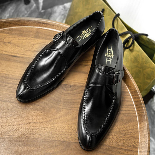 2025 Fashion Monk Shoes RTS Hot Sale Breathable Genuine Leather Men's Dress Shoes-meg BEST buys