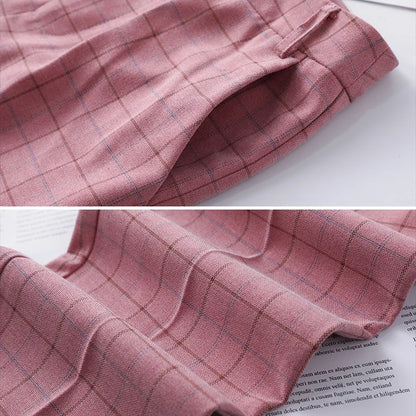 High-quality 2 Piece Suit Set Plaid Formal Pant Suit Blazer Office Lady Designs Women Soft Jacket and Ankle-Length Trouser-meg BEST buys