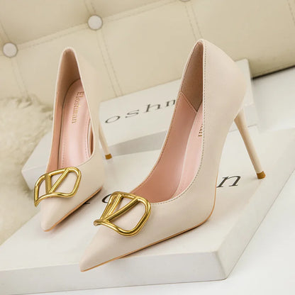 Fashion Women Shallow Pointed-toe High Heels Stilettos Spring Summer Lady Sandals Office Banquet Female Dress Shoes-meg BEST buys