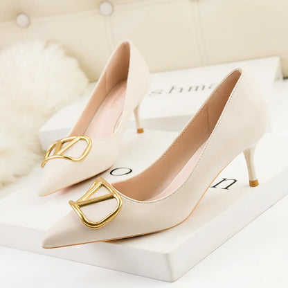 Fashion Women Shallow Pointed-toe High Heels Stilettos Spring Summer Lady Sandals Office Banquet Female Dress Shoes-meg BEST buys