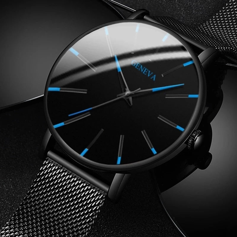 2021 Minimalist Men's Fashion Ultra Thin Watches Simple Men Business Stainless Steel Mesh Belt Quartz Watch relogio (KWT2236)-meg BEST buys