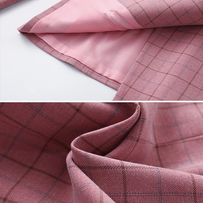 High-quality 2 Piece Suit Set Plaid Formal Pant Suit Blazer Office Lady Designs Women Soft Jacket and Ankle-Length Trouser-meg BEST buys