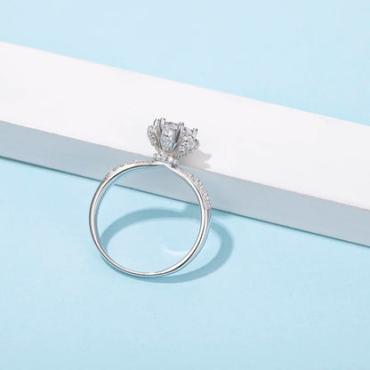 Fine Jewelry Custom logo 1.0ct halo ring 925 sterling silver ring Jewelry Moissanite Diamond women-meg BEST buys