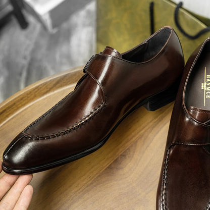 2025 Fashion Monk Shoes RTS Hot Sale Breathable Genuine Leather Men's Dress Shoes-meg BEST buys