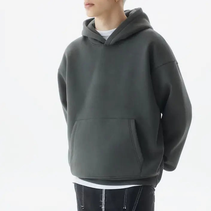 Autumn and winter wholesale plain blank 350 grams oversize pullover men's winter fleece hoodie fleece hooded sweater-meg BEST buys