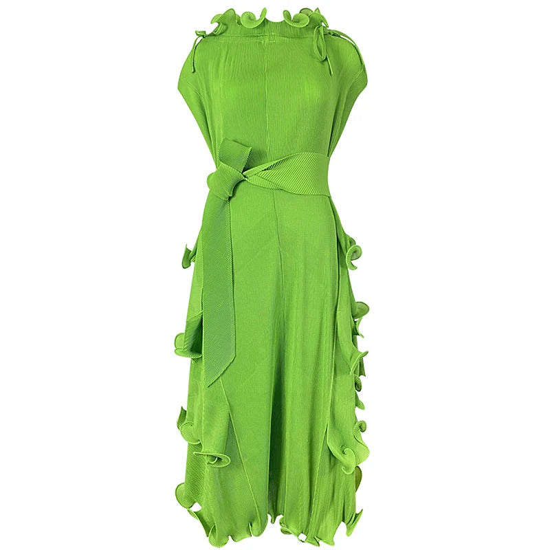 Miyake's New Style Fast Delivery High Quality African Women's Plus Size Pleated Ruffle Dress-meg BEST buys