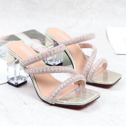 6416-14 Women Summer Casual Strappy Transparent High Heels Sandals Peep Toe Casual Dress Shoes For Ladies Dailywear-meg BEST buys