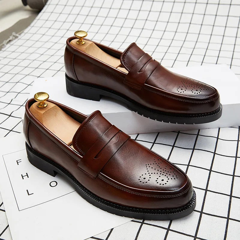 Dropshipping Products 2025 Outdoor Walking Breathable Customize Genuine Leather Tenis Shoes Big Size Men's Casual Dress Shoes-meg BEST buys