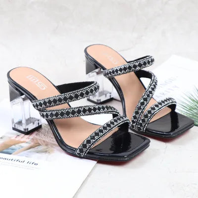 6416-14 Women Summer Casual Strappy Transparent High Heels Sandals Peep Toe Casual Dress Shoes For Ladies Dailywear-meg BEST buys