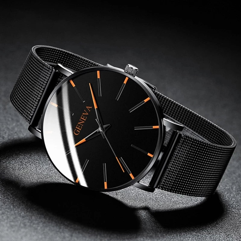 2021 Minimalist Men's Fashion Ultra Thin Watches Simple Men Business Stainless Steel Mesh Belt Quartz Watch relogio (KWT2236)-meg BEST buys