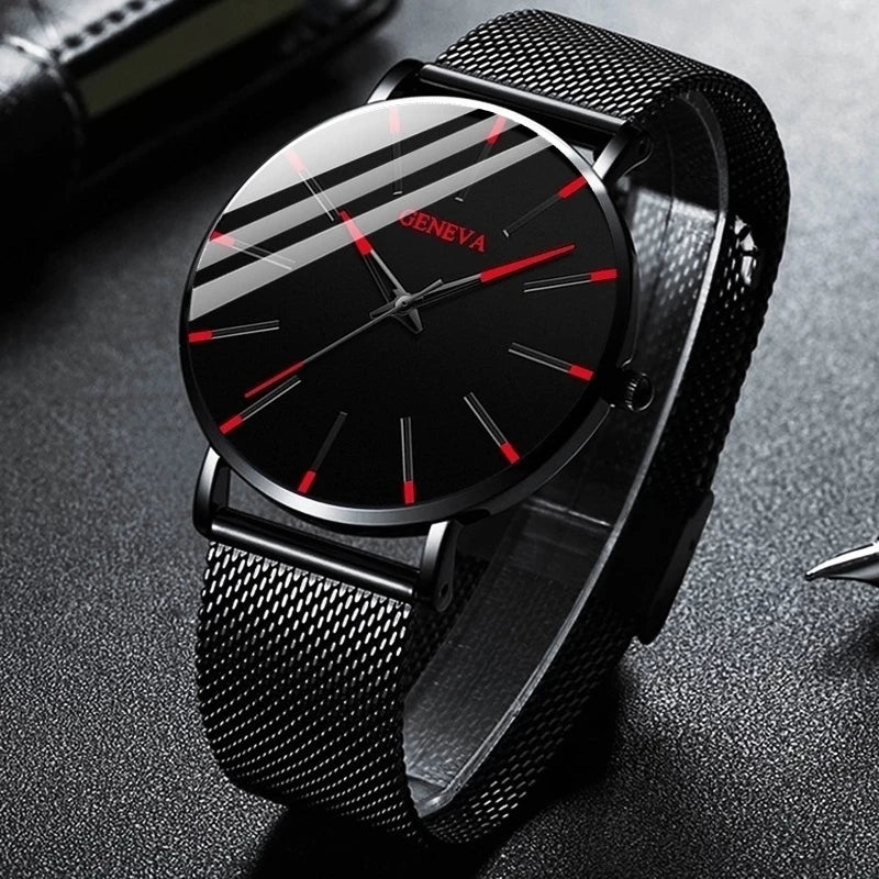 2021 Minimalist Men's Fashion Ultra Thin Watches Simple Men Business Stainless Steel Mesh Belt Quartz Watch relogio (KWT2236)-meg BEST buys