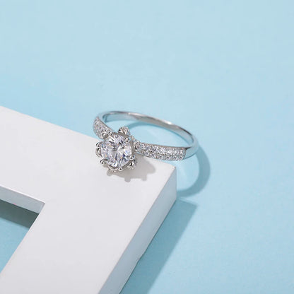 Fine Jewelry Custom logo 1.0ct halo ring 925 sterling silver ring Jewelry Moissanite Diamond women-meg BEST buys