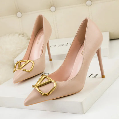 Fashion Women Shallow Pointed-toe High Heels Stilettos Spring Summer Lady Sandals Office Banquet Female Dress Shoes-meg BEST buys
