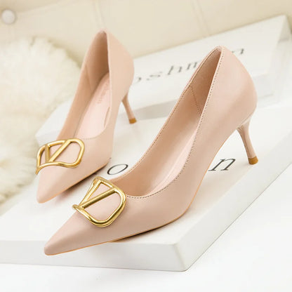 Fashion Women Shallow Pointed-toe High Heels Stilettos Spring Summer Lady Sandals Office Banquet Female Dress Shoes-meg BEST buys