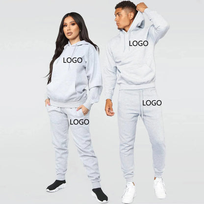 Wholesale Winter Custom logo Jogging Suits Plain Solid Color Hoodie Men Sweatersuit Tracksuit-meg BEST buys