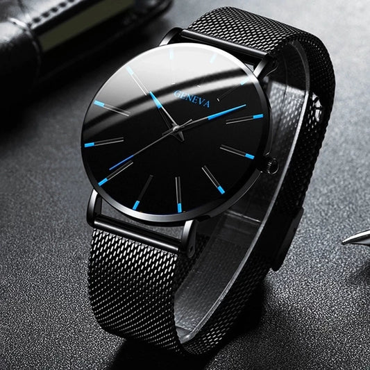 2021 Minimalist Men's Fashion Ultra Thin Watches Simple Men Business Stainless Steel Mesh Belt Quartz Watch relogio (KWT2236)-meg BEST buys
