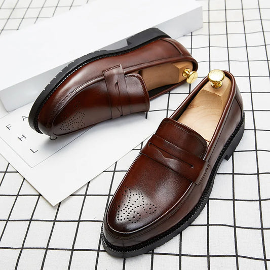 Dropshipping Products 2025 Outdoor Walking Breathable Customize Genuine Leather Tenis Shoes Big Size Men's Casual Dress Shoes-meg BEST buys
