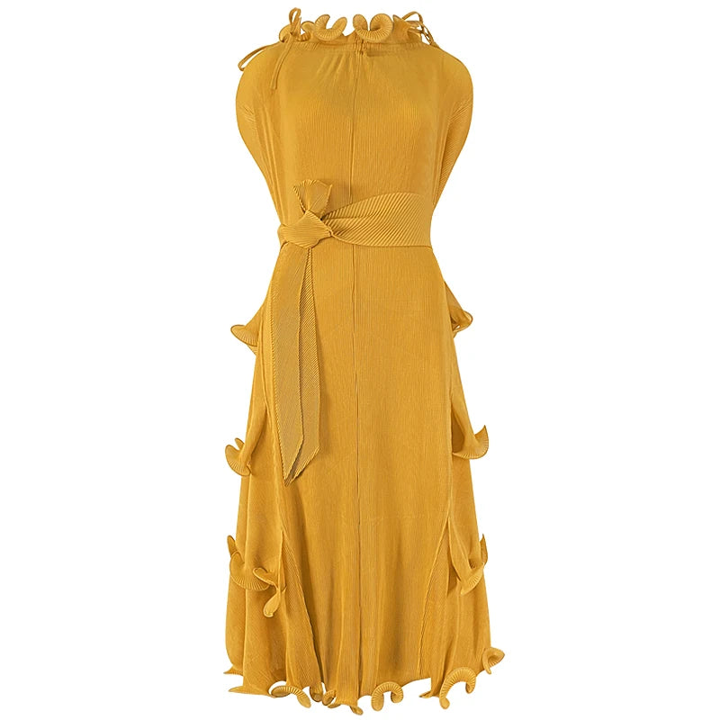 Miyake's New Style Fast Delivery High Quality African Women's Plus Size Pleated Ruffle Dress-meg BEST buys