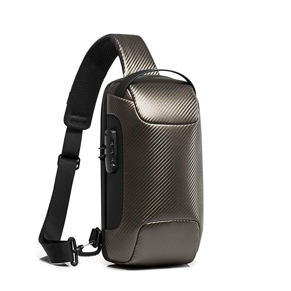 Factory hot sell custom carbon fibre shoulder wholesale mens sling bags crossbody waterproof Chest Bag men sling bag-meg BEST buys