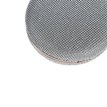 Wholesale Handmade Pretty crystal Evening Bag Round Shape Clutch With Round Metal Handle For Wedding Banquet Party-meg BEST buys