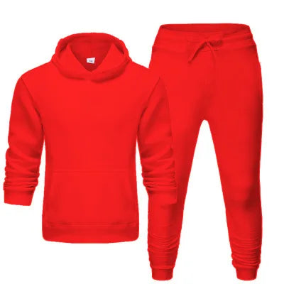 Wholesale Winter Custom logo Jogging Suits Plain Solid Color Hoodie Men Sweatersuit Tracksuit-meg BEST buys