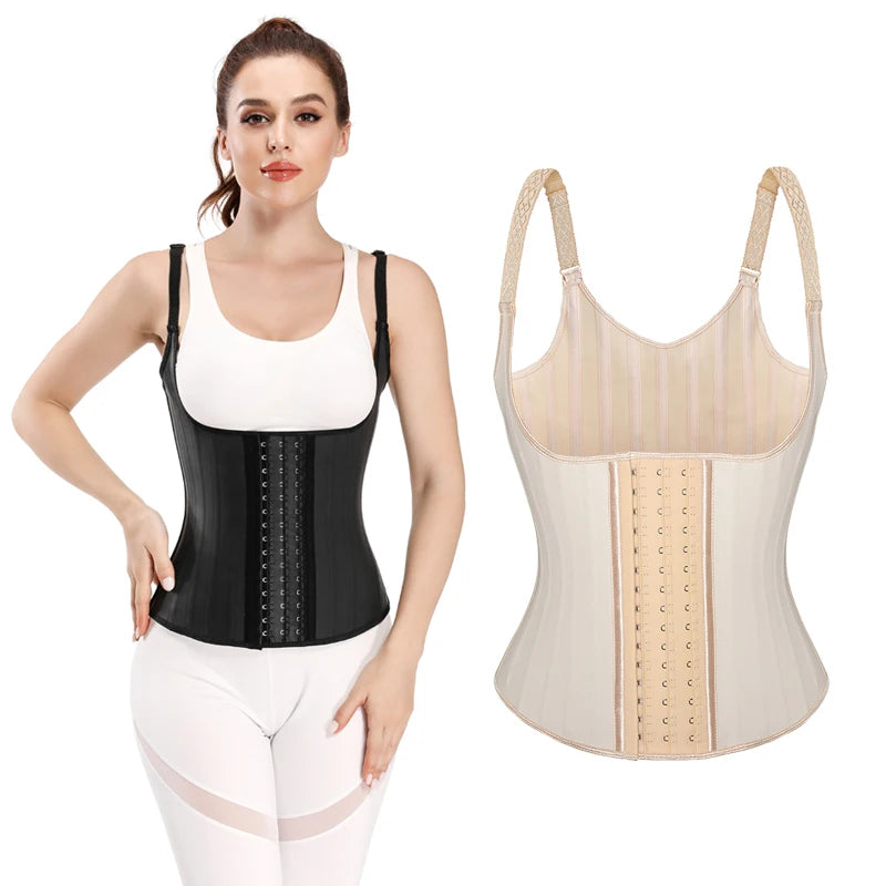 25 Steel Boned 3 Hook Latex Breathable Shapewear waist training Women Underwear Fajas Colombianas Corset vest With Hook chile-meg BEST buys
