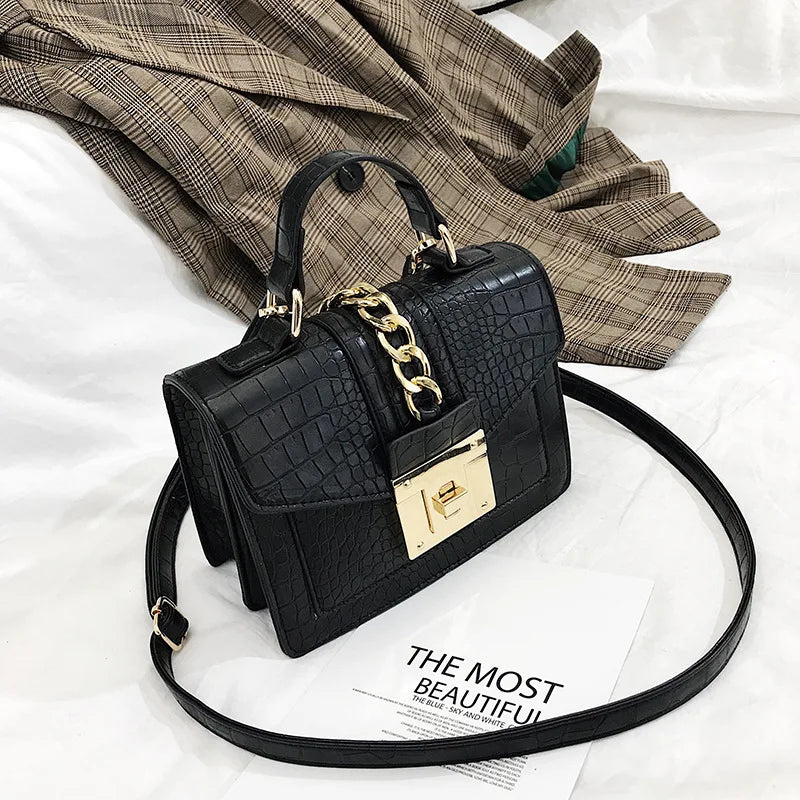 Luxury fashion designer alligator leather purses and handbags ladies hand bag womens shoulder for women-meg BEST buys