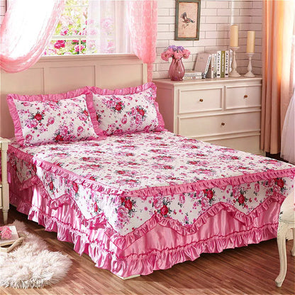 American style floral plant organic 3d printed flower waterproof cotton bed cover-meg BEST buys