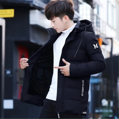 hot sale plus velvet thicken hooded windproof waterproof slim winter mens jacket and coats-meg BEST buys