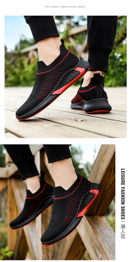 Anti slip breathable big size mens casual sports running walking style shoes loafers sock sneakers for men-meg BEST buys