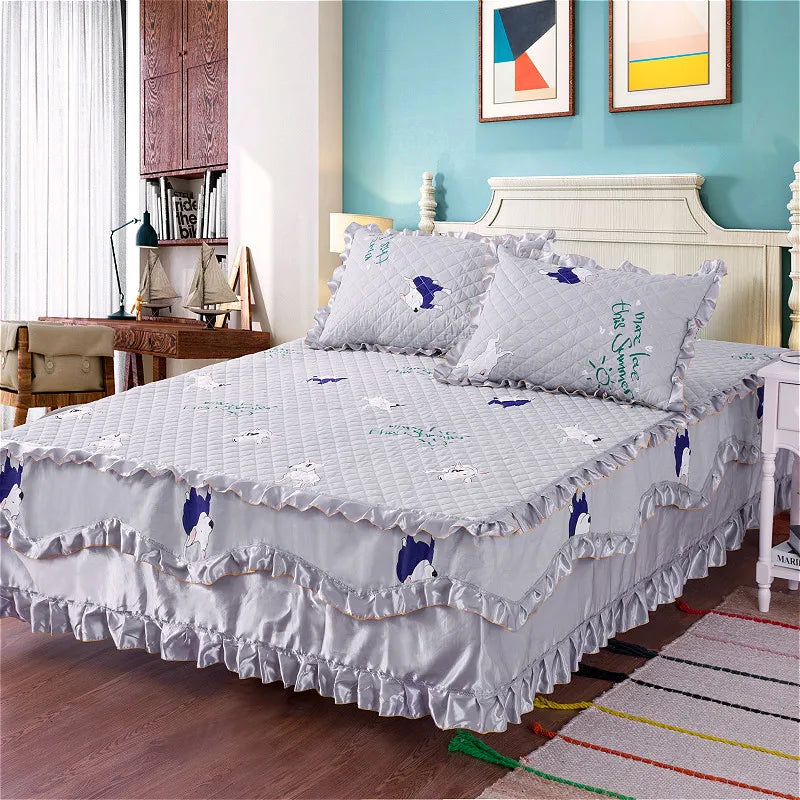 American style floral plant organic 3d printed flower waterproof cotton bed cover-meg BEST buys