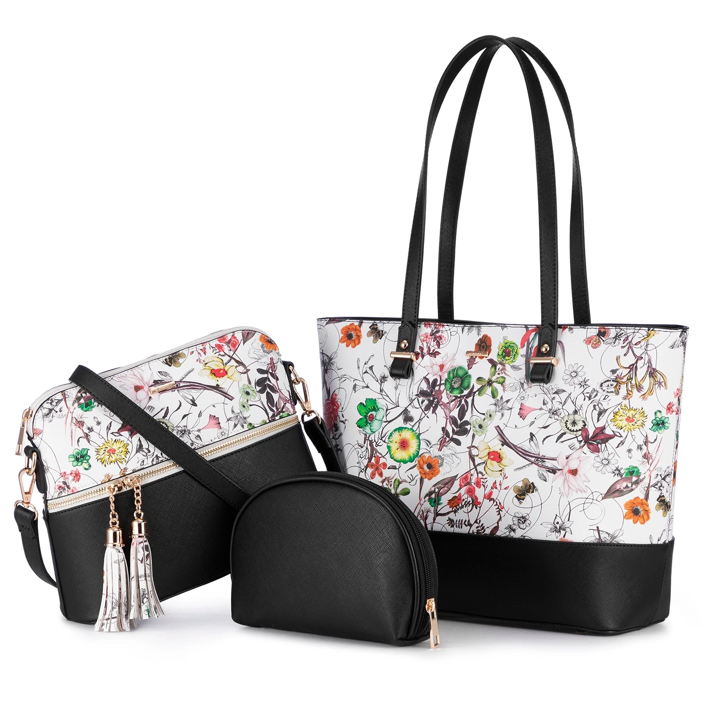 LOVEVOOK 2023 Designer PU Leather Ladies Shoulder Hand bag 3 pcs Luxury Purse and Handbags Set Large Cute Women Tote Bags-meg BEST buys
