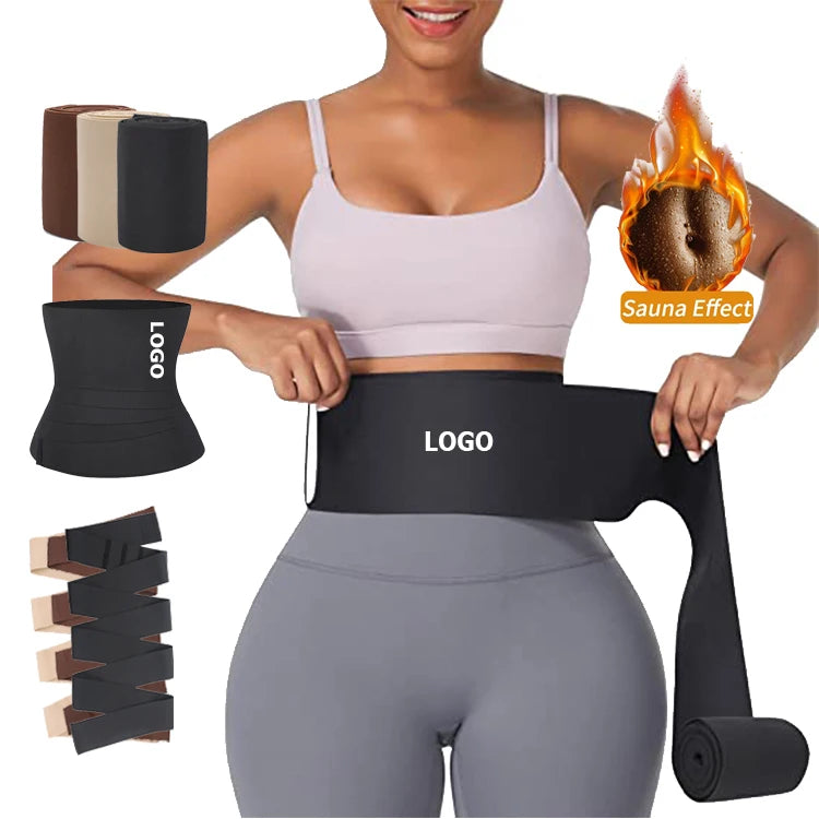 OEM Service Tummy Trimmer Body Shaper Waist Trainer Bandage Tummy Wrap Belly Binding Waist Wrap Band Wrap Waist Trainer-meg BEST buys