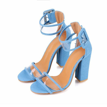 Women Elegant Design Open Toe Sandal Hollow Out Chunky High Heels Shoes Elegant-meg BEST buys