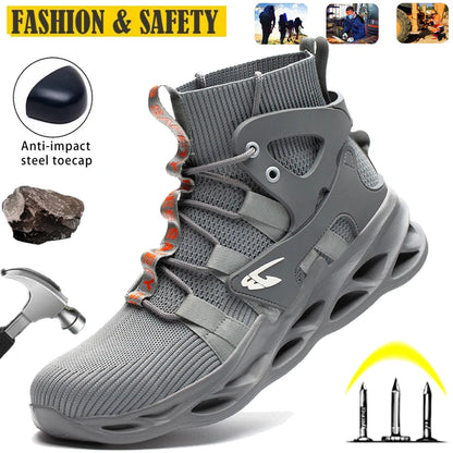 Hot Selling Industrial Protective Breathable Work Boot Casual Trainers Steel Toe Safety Shoes for Men Women-meg BEST buys