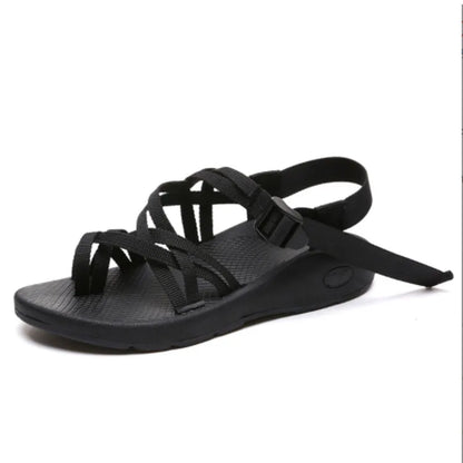 Standard breathable open toe ladies flat sandals shoes plus size bandage ankle strap sandals-meg BEST buys
