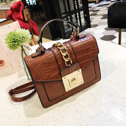 Luxury fashion designer alligator leather purses and handbags ladies hand bag womens shoulder for women-meg BEST buys