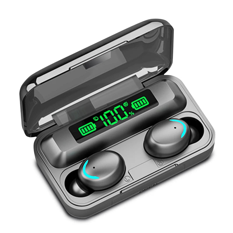 True wireless f9 f9-5 black earbuds in ear buds earbuds with power bank wholesale noise cancelling tws earphone-meg BEST buys