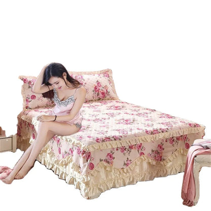 American style floral plant organic 3d printed flower waterproof cotton bed cover-meg BEST buys