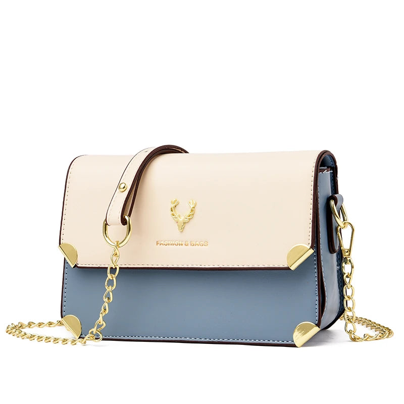 Hot sale color matching ladies shoulder bag deer head decoration handbag fashion messenger bag-meg BEST buys