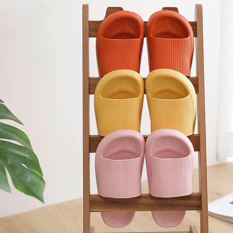 New Light Weight Anti-Slip Women Sandals Soft Thick Sole House Slides Pure Color Indoor EVA Slippers-meg BEST buys