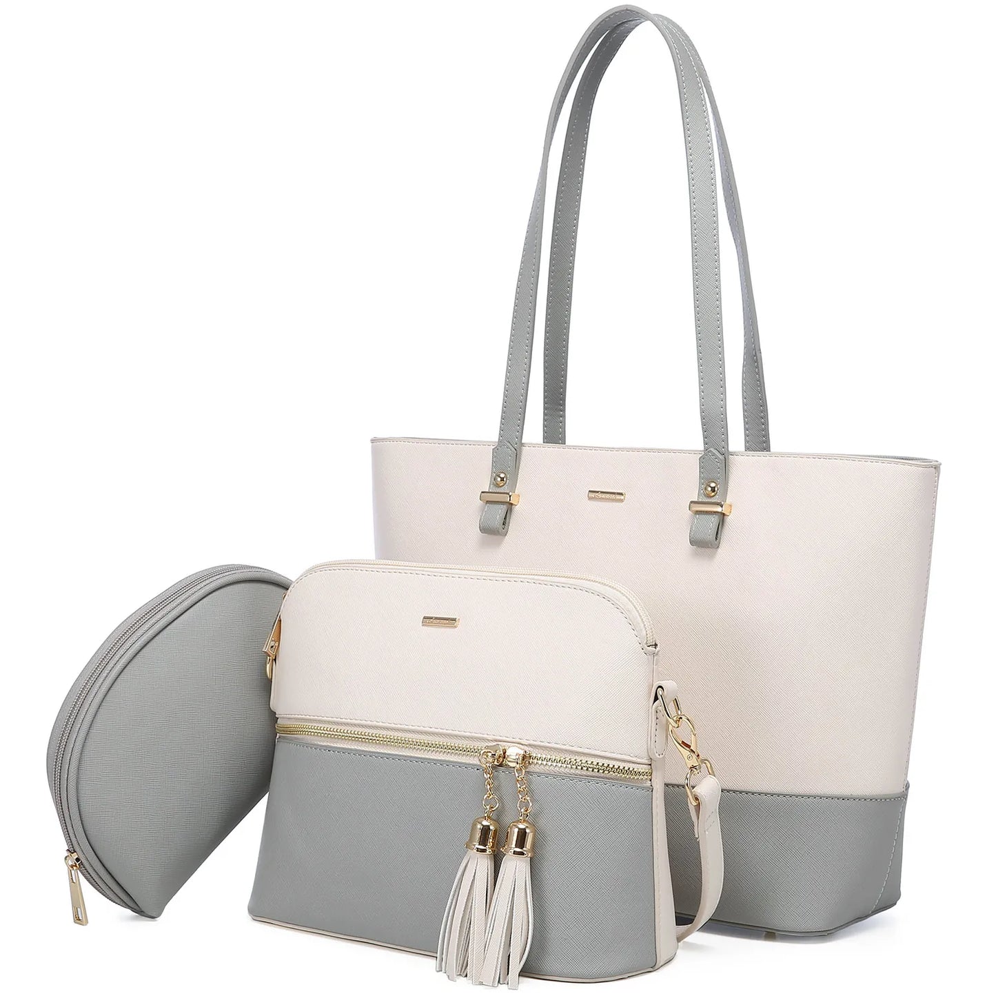 LOVEVOOK 2023 Designer PU Leather Ladies Shoulder Hand bag 3 pcs Luxury Purse and Handbags Set Large Cute Women Tote Bags-meg BEST buys