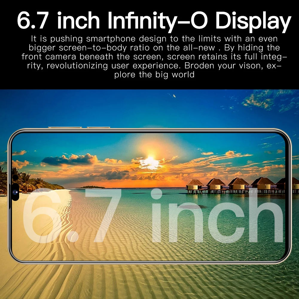 Hot Selling Phone i 14 Pro Max original Unlocked GPS Tracking Phone 6.7 inch 16GB+1TB Android Smartphones Phones Mobile-meg BEST buys